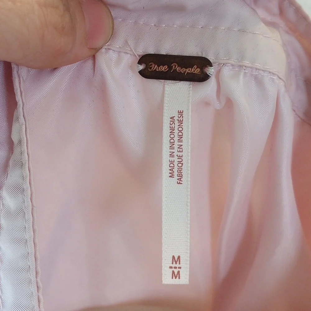 Free People Light Pink Bomber Jacket, EUC Medium - Picture 3 of 5